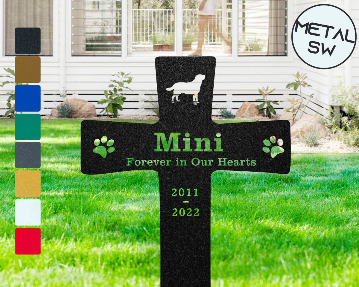Custom Labrador Retriever Grave Marker Metal Cross Memorial Plaques Pet Memorial Garden Sign Cemetery Sympathy Garden Sign Labrador Lover