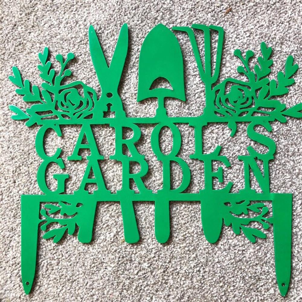 Custom Gardener Name Sign Hanging Garden Entrance Plaque Personalized Christmas Gift For Grandpagrandma Garden Wall Art Garden Metal Sign