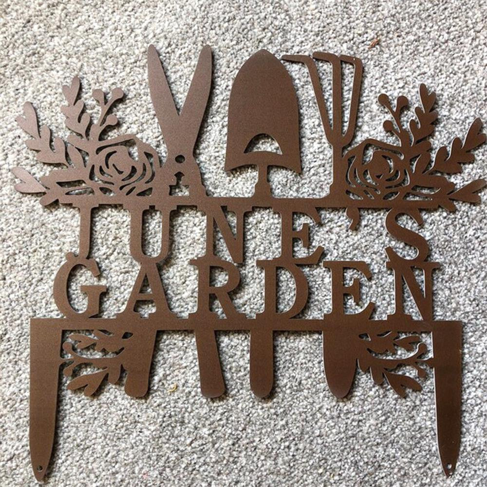 Custom Gardener Name Sign Hanging Garden Entrance Plaque Personalized Christmas Gift For Grandpagrandma Garden Wall Art Garden Metal Sign
