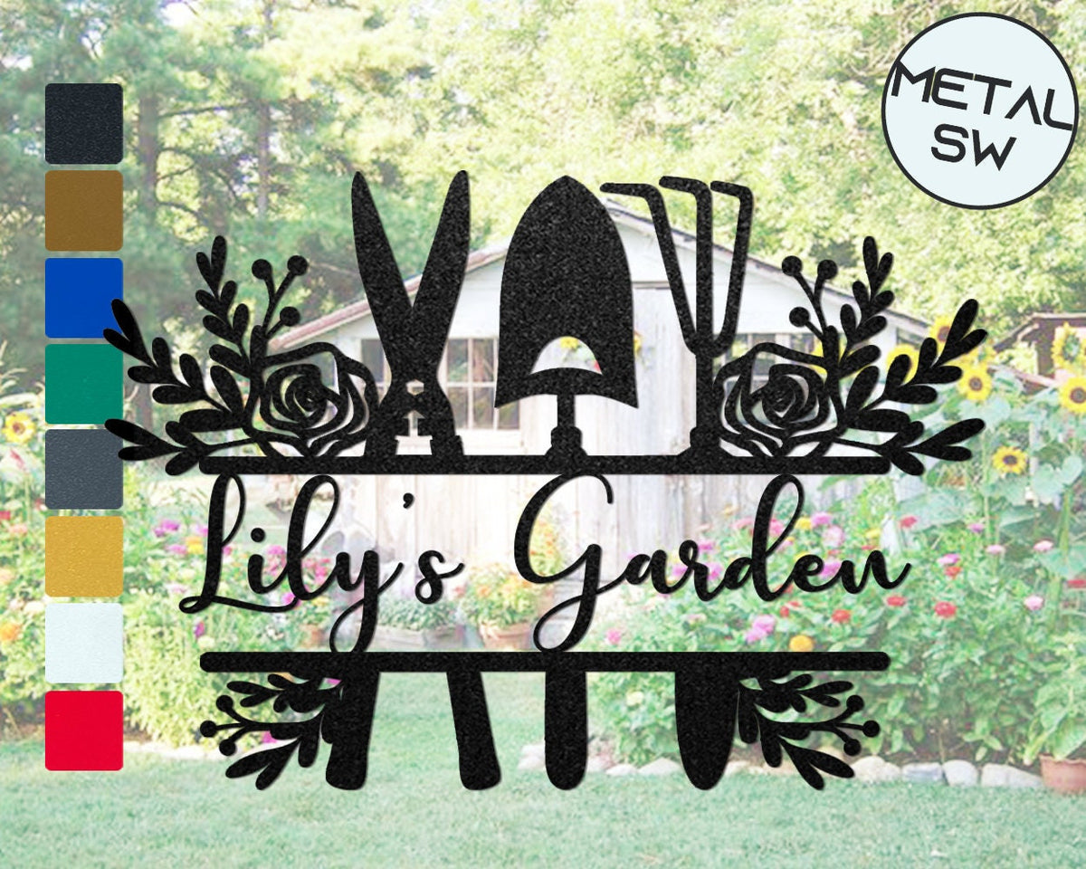 Custom Gardener Name Sign Hanging Garden Entrance Plaque Personalized Christmas Gift For Grandpagrandma Garden Wall Art Garden Metal Sign
