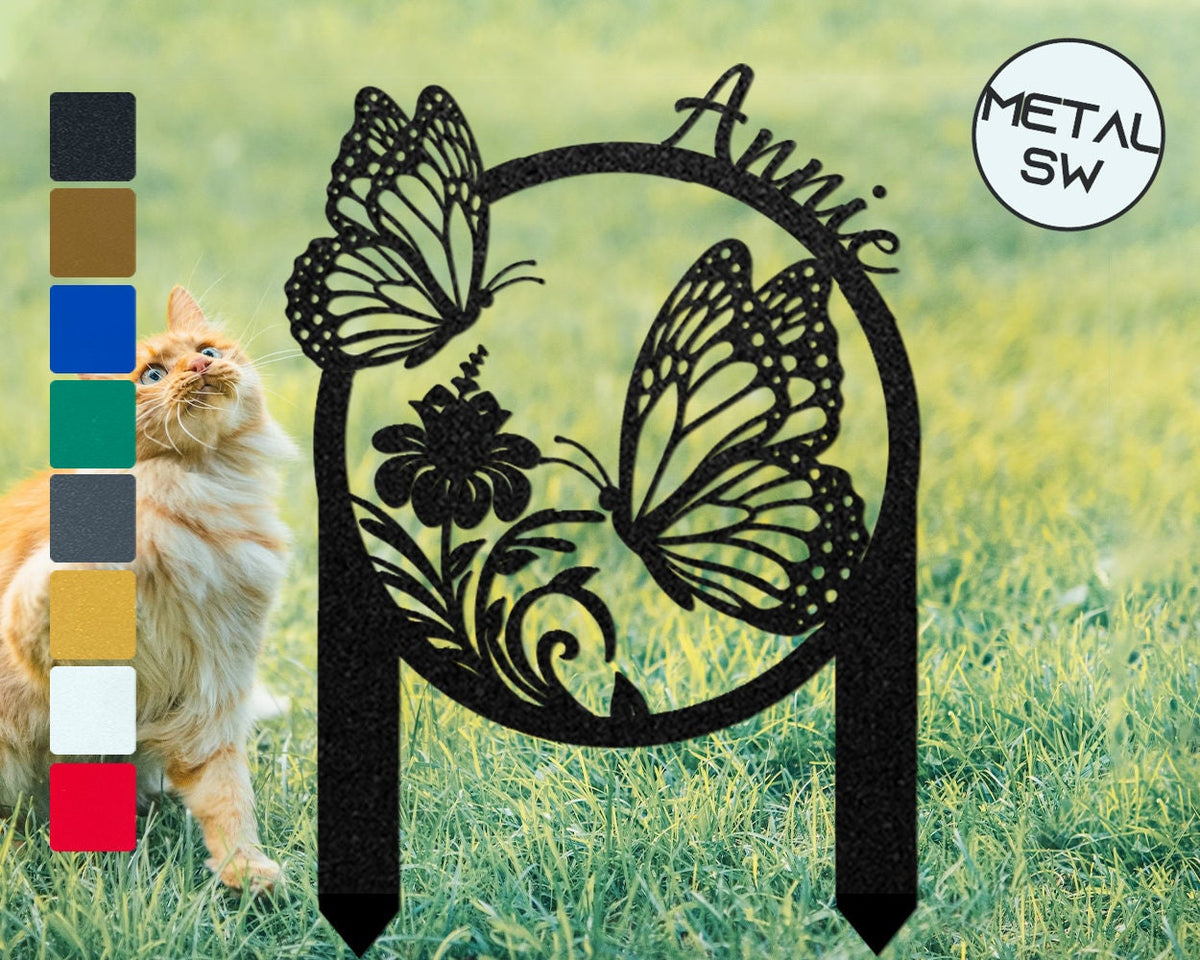 Custom Gardener Name Sign Stake For Gardenlawnyard Butterfly With Hibiscus Garden Sign Outdoor Garden Decor Garden Gift For Mother's Day