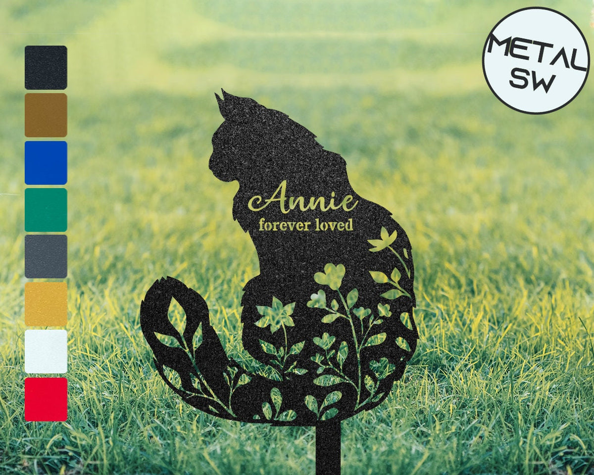 In Loving Memory Of Cat Memorial Plaque Sign Cat Cemetery Sign Cat Passing Away Gifts Pet Memorial Engraved Sign Cat Garden Burial Stake
