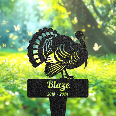 Custom Wild Turkey Memorial Plaque Personalized Pet Grave Marker Remembrance Stake Pet Loss Gift Pet Burial Stake Yard Sign