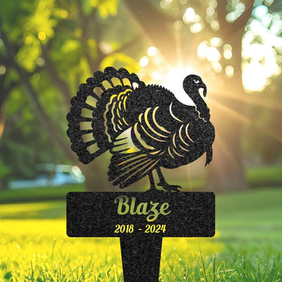 Custom Wild Turkey Memorial Plaque Personalized Pet Grave Marker Remembrance Stake Pet Loss Gift Pet Burial Stake Yard Sign