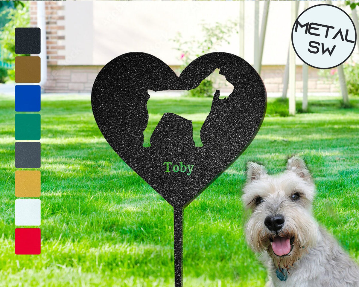 Schnauzer Memorial Plaque Schnauzer Dog Garden Stake Personalized Dog Silhouette Sign Schnauzer Grave Marker Memorial Frame