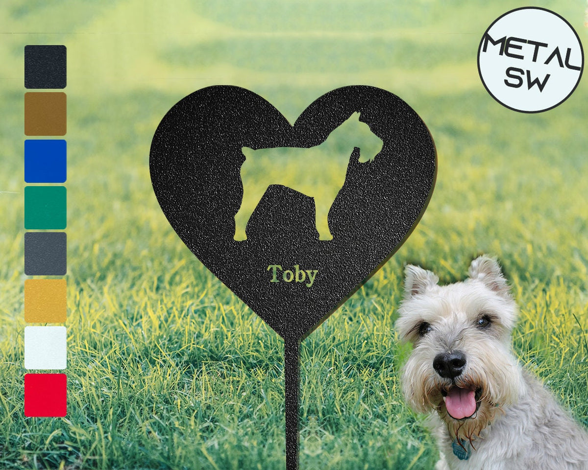 Schnauzer Memorial Plaque Schnauzer Dog Garden Stake Personalized Dog Silhouette Sign Schnauzer Grave Marker Memorial Frame