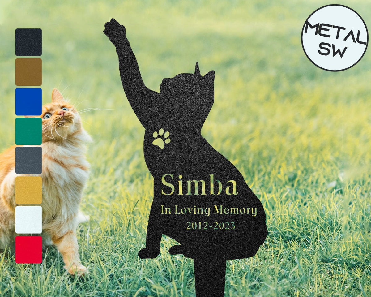 Custom Cat Memorial Plaque Stakes Cat Remembrance Gift Personalized Cat Memorial Gift For Loss Of Cat Memorial Stone Grave Cemetery Decor