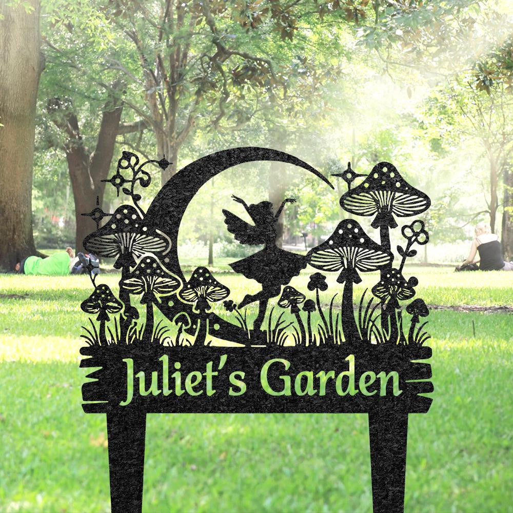 Personalized Fairy Garden Stake Custom Metal Fairy Mushroom Yard Sign Gardening Gift Garden Metal Art Yard Garden Decor For Outdoor
