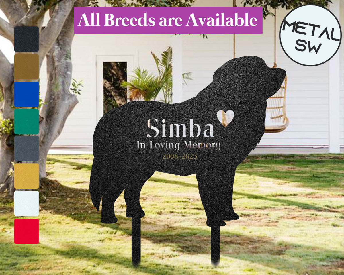 Metal Pyrenees Dog Memorial Stakes Great Pyrenees Dog Grave Marker Garden Stakes Dog Headstone Personalized Loss Of Dog Memorial Sympathy