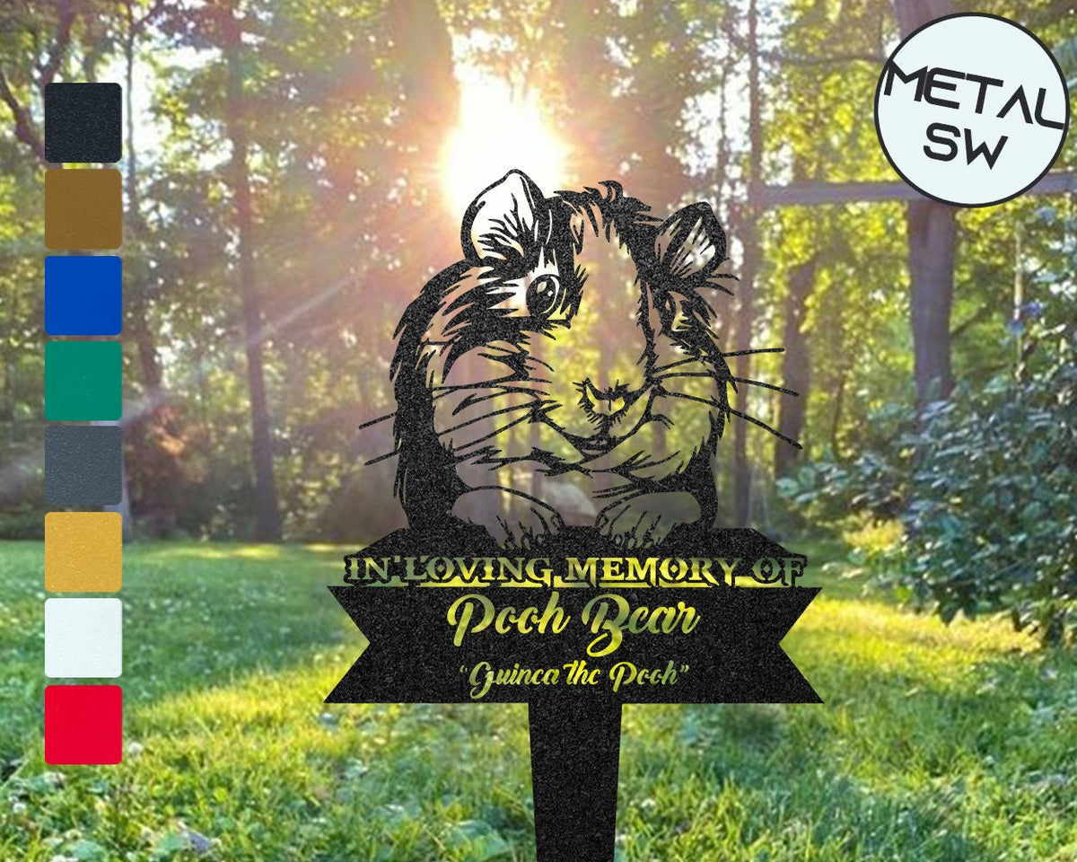 Hamster Memorial Gravesite Markerpersonalized Metal Guinea Pig Garden Stakespet Memorial Plaque Signcemetery Burial Stakes Sympathy Gift