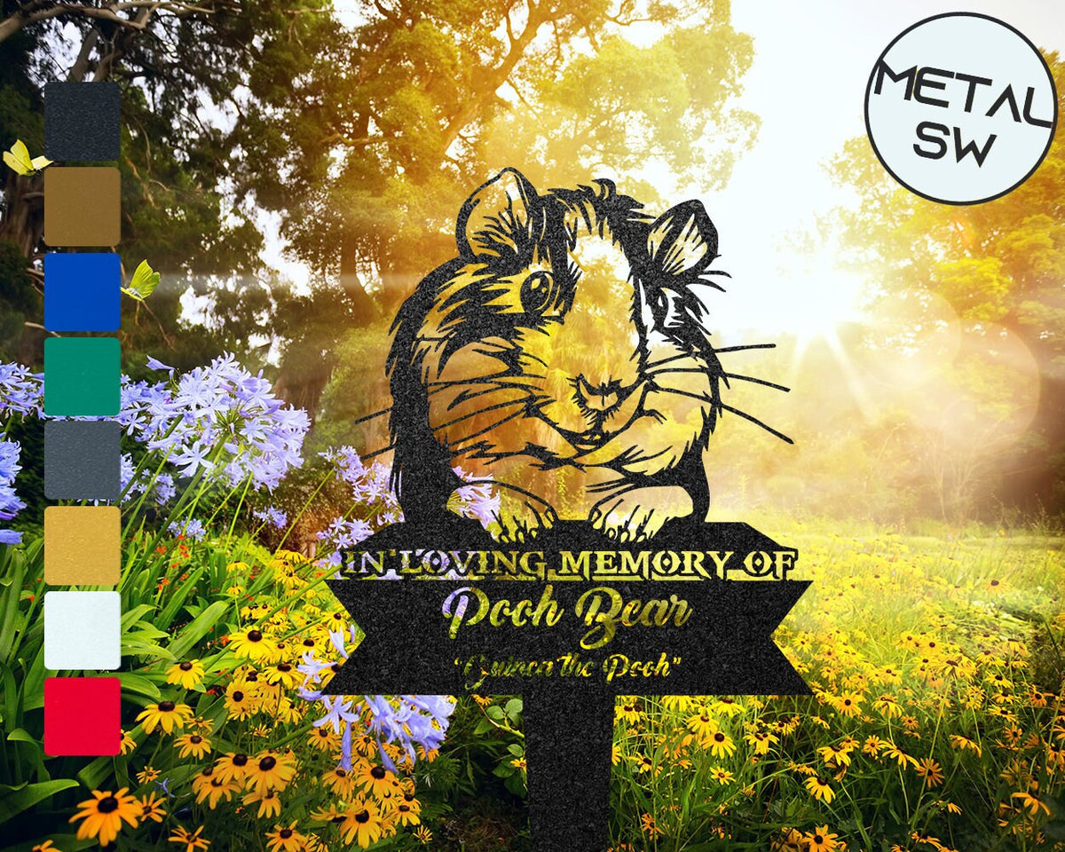Hamster Memorial Gravesite Markerpersonalized Metal Guinea Pig Garden Stakespet Memorial Plaque Signcemetery Burial Stakes Sympathy Gift
