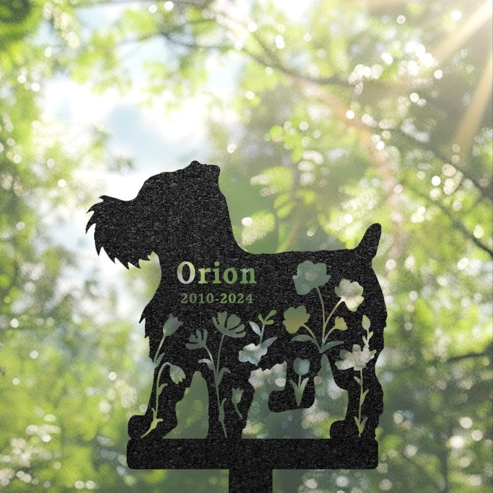 Personalized Brussels Griffons Memorial Plaque For Outdoor Custom Dog Metal Sign Yard Sign Pet Grave Marker Sympathy Sign Pet Loss Gift