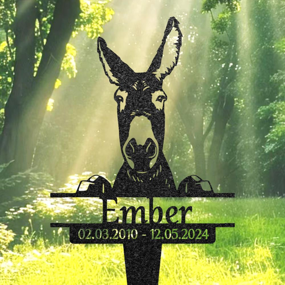 Donkey Memorial Burial Stake Custom Donkey Metal Stake Pet Grave Marker Memorial Garden Decor Pet Loss Gift Yard Sign Sympathy Sign