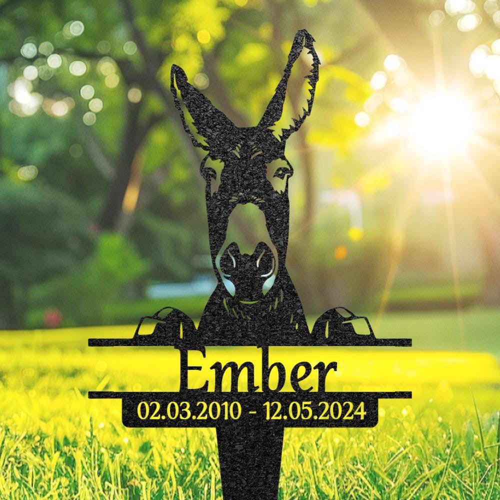 Donkey Memorial Burial Stake Custom Donkey Metal Stake Pet Grave Marker Memorial Garden Decor Pet Loss Gift Yard Sign Sympathy Sign