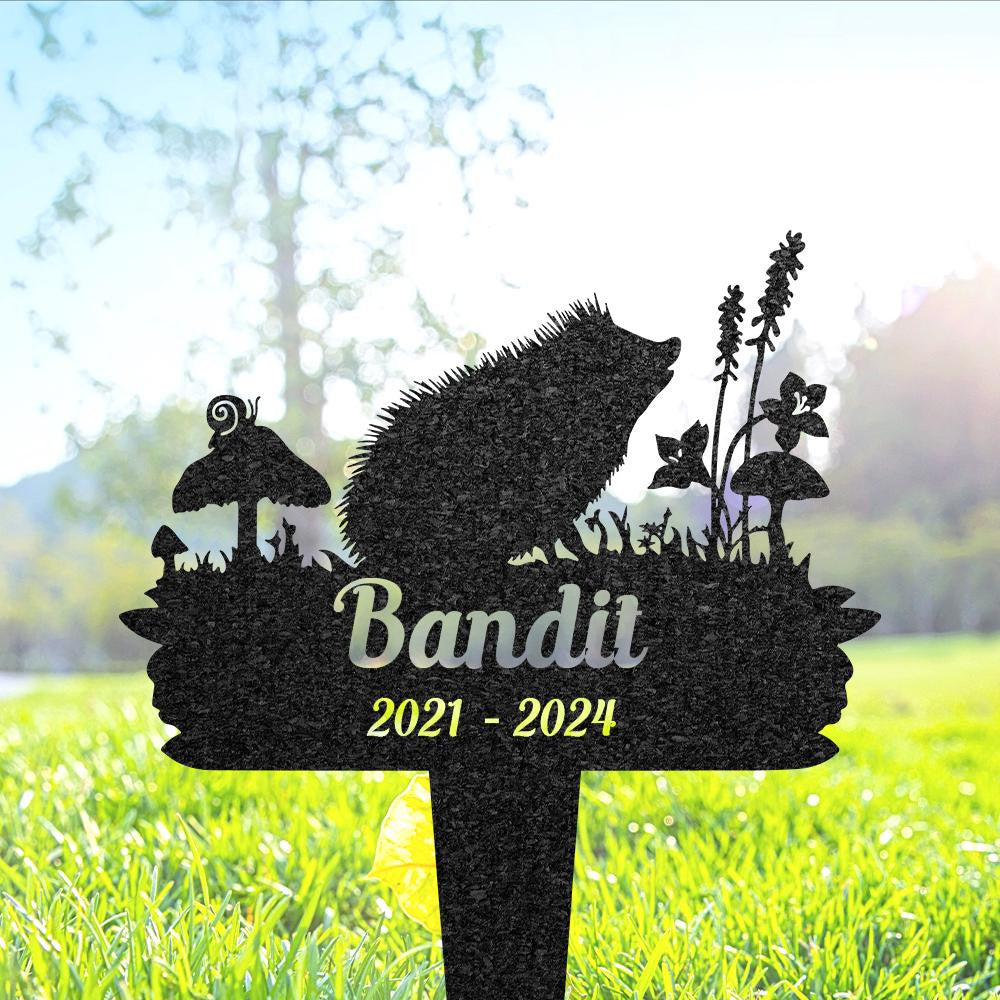 Custom Hedgehog Memorial Plaque Personalized Hedgehog Grave Marker Remembrance Stake Pet Loss Gift Pet Burial Stake Outdoor Yard Sign