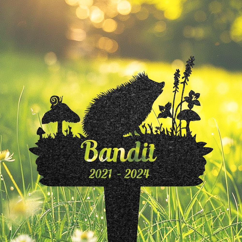 Custom Hedgehog Memorial Plaque Personalized Hedgehog Grave Marker Remembrance Stake Pet Loss Gift Pet Burial Stake Outdoor Yard Sign