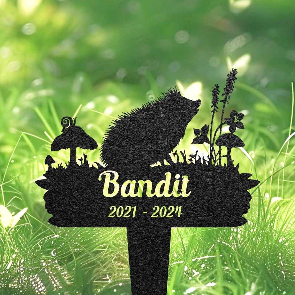 Custom Hedgehog Memorial Plaque Personalized Hedgehog Grave Marker Remembrance Stake Pet Loss Gift Pet Burial Stake Outdoor Yard Sign