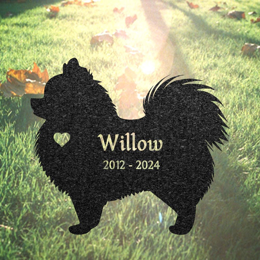 Custom Pomeranian Dog Memorial Grave Marker Personalized Dog Metal Sign Dog Burial Marker With Name Engraved Garden Decor Pet Loss Gift