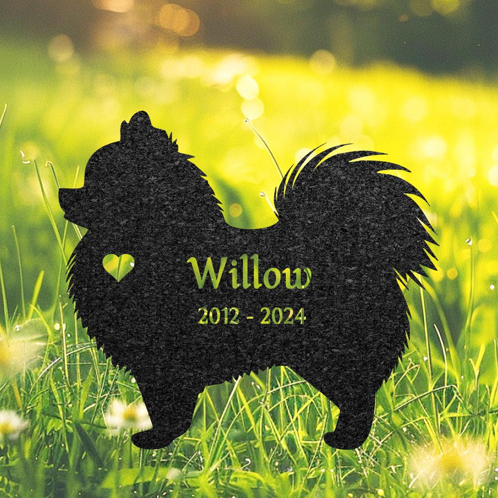 Custom Pomeranian Dog Memorial Grave Marker Personalized Dog Metal Sign Dog Burial Marker With Name Engraved Garden Decor Pet Loss Gift