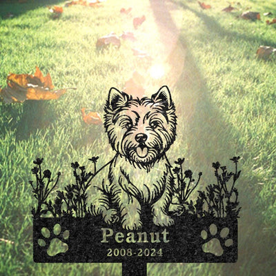 Custom West Highland White Terrier Dog Memorial Stake Personalized Dog Grave Marker Dog Burial Stake Dog Garden Decor Dog Lover Gift