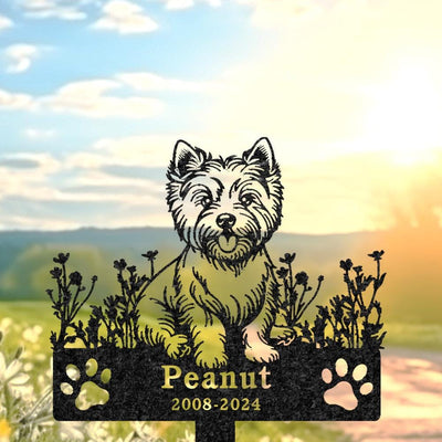 Custom West Highland White Terrier Dog Memorial Stake Personalized Dog Grave Marker Dog Burial Stake Dog Garden Decor Dog Lover Gift