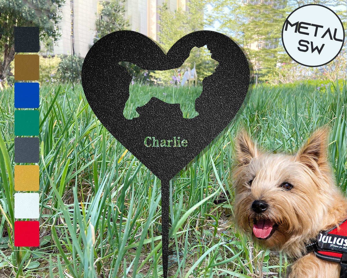Metal Cairn Terrier Memorial Garden Stake Cairn Terrier Gift Personalized Cairn Terrier Grave Marker Dog Heart Shape Memorial Plaque