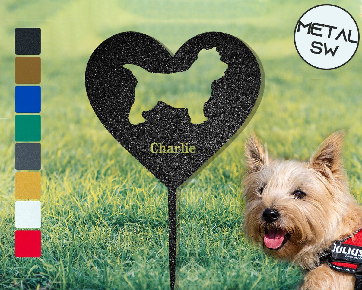Metal Cairn Terrier Memorial Garden Stake Cairn Terrier Gift Personalized Cairn Terrier Grave Marker Dog Heart Shape Memorial Plaque