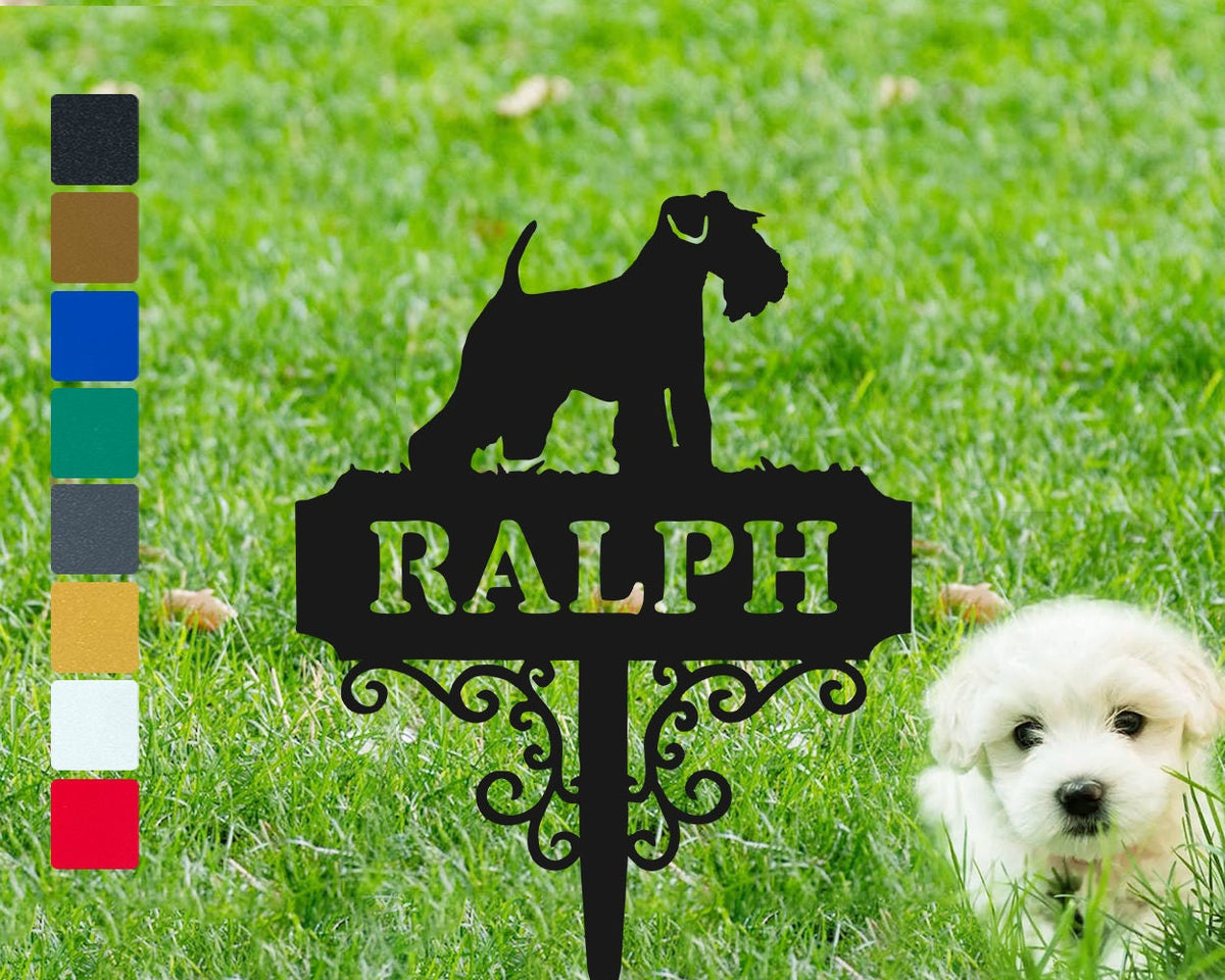 Custom Schnauzer Sign Stakes Garden Decor Schnauzer Grave Marker Dog Memorial Stake Front Gate Sign For Pet Lover Dog Headstones