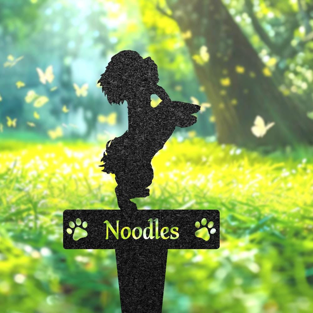 Custom Bichon Frise Dog Memorial Burial Stake Metal Garden Sign With Dog Name Pet Loss Gift Yard Decor Pet Grave Marker Dog Lover Gift