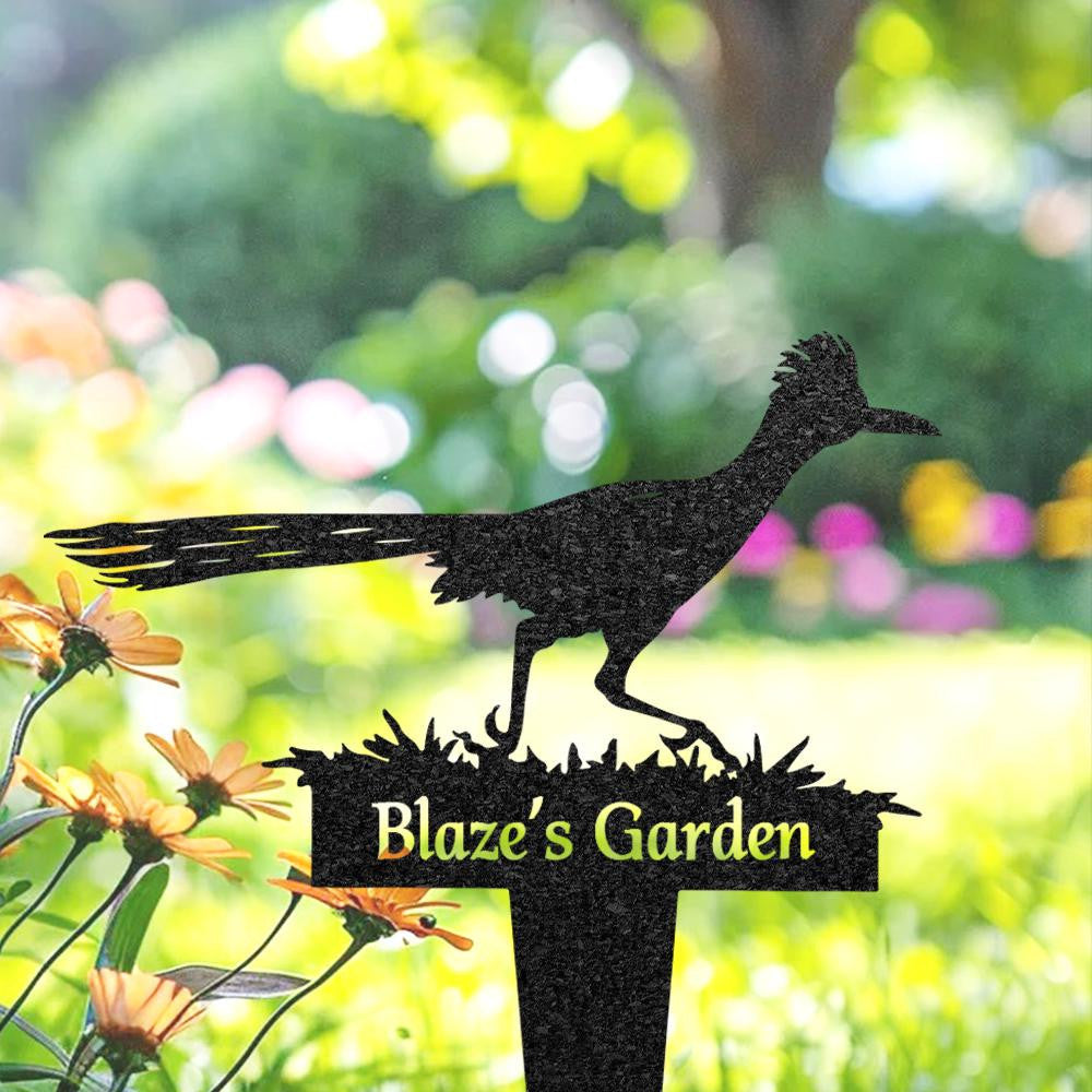 Personalized Roadrunner Grave Marker Custom Pet Memorial Metal Garden Sign Pet Tombstone Outdoor Flowerbed Decor Pet Cemetery Marker