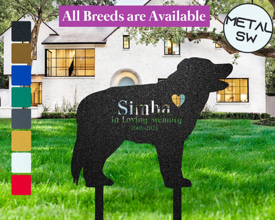 Metal Border Collie Memorial Stake Dog Grave Marker Dog Garden Stake Personalized Dog Loss Memorial Pet Sympathy Gift Keepsake