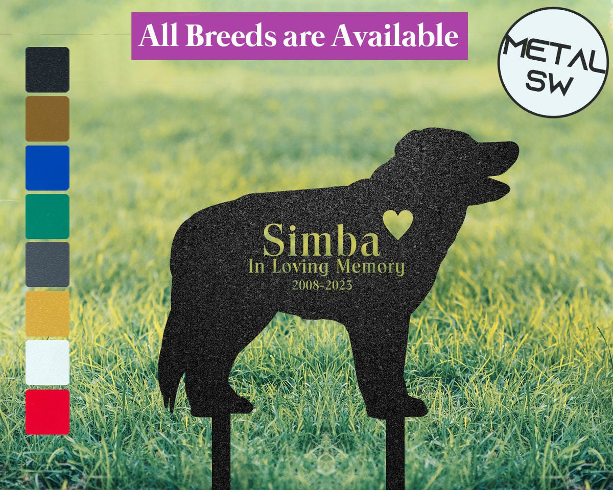 Metal Border Collie Memorial Stake Dog Grave Marker Dog Garden Stake Personalized Dog Loss Memorial Pet Sympathy Gift Keepsake