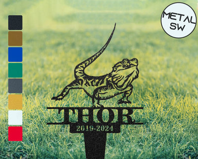 Metal Pet Lizard Memorial Stakes Custom Gecko Garden Signpersonalized Pet Giftbearded Dragon Grave Markerpet Loss Giftremembrance Stake