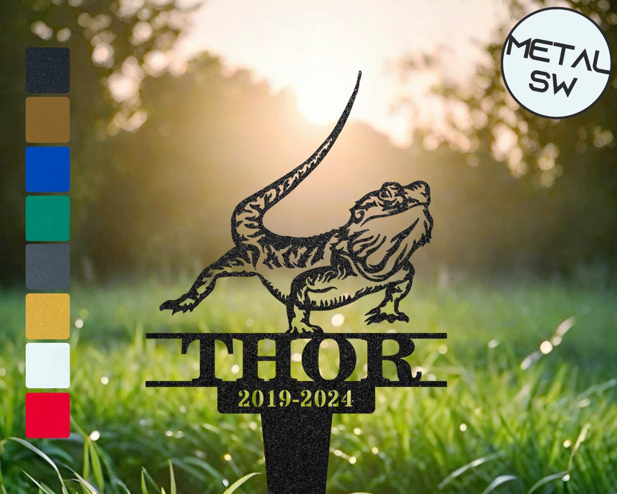 Metal Pet Lizard Memorial Stakes Custom Gecko Garden Signpersonalized Pet Giftbearded Dragon Grave Markerpet Loss Giftremembrance Stake