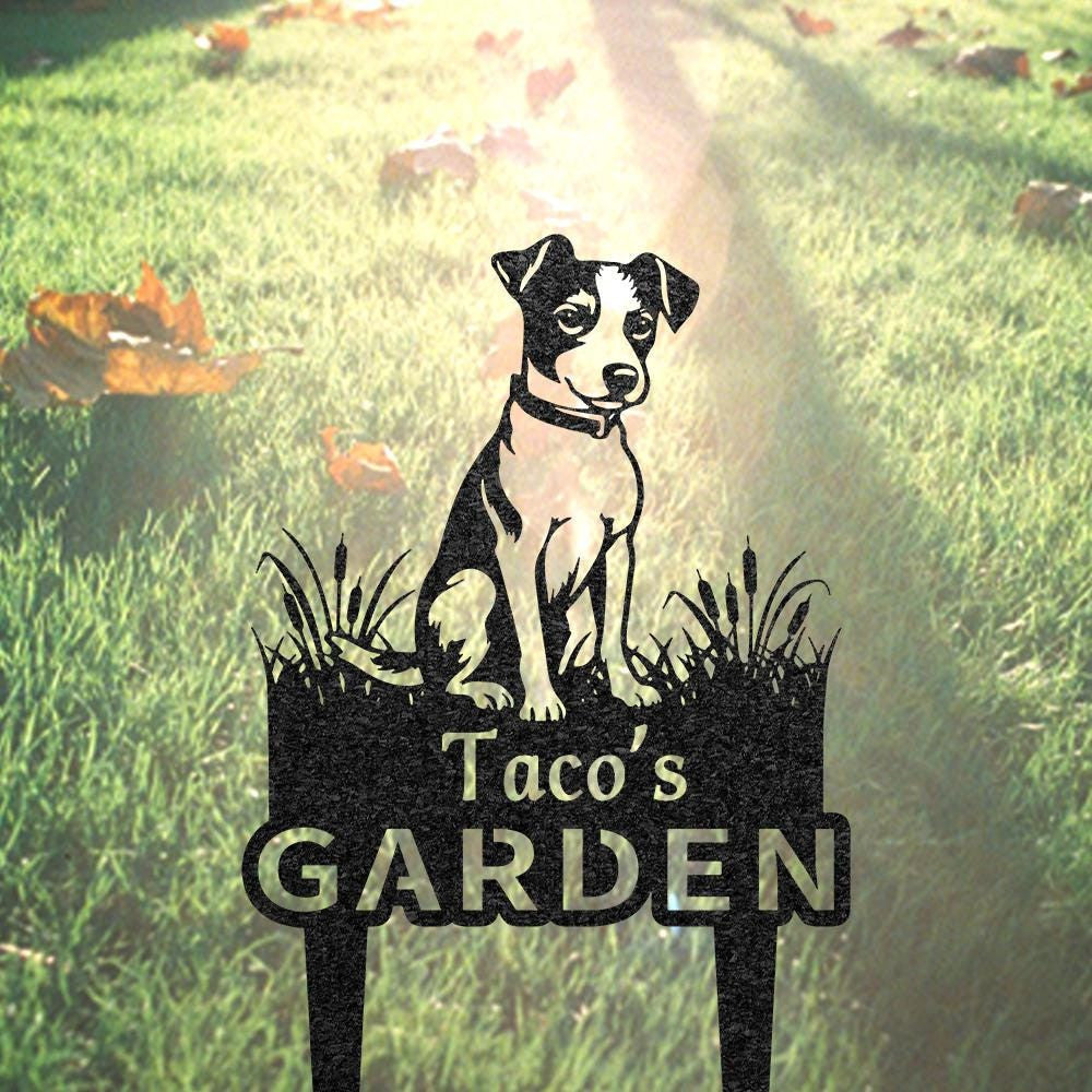 Custom Jack Russell Terrier Memorial Burial Stake Metal Garden Sign Pet Loss Gift Yard Decor Pet Grave Marker Dog Lover Gift