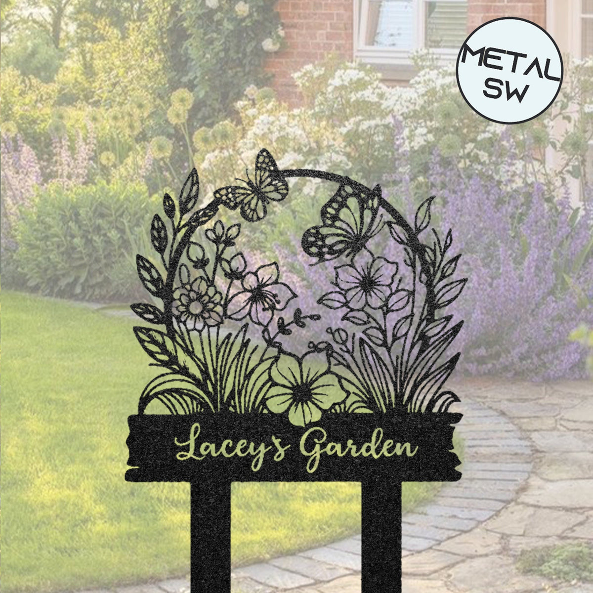 Metal Garden Sign Custom Garden Name Stakes Personalize Flower Sign With Stakes Lawn Signs Yard Sign Garden Decor Gift For Grandparent