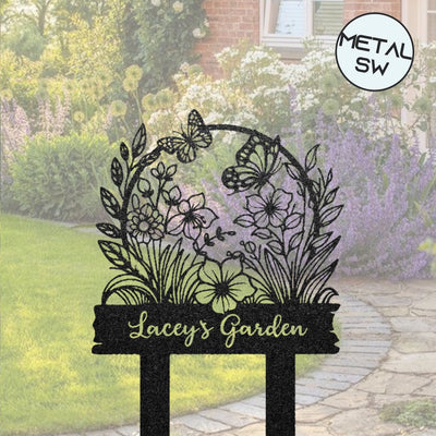 Metal Garden Sign Custom Garden Name Stakes Personalize Flower Sign With Stakes Lawn Signs Yard Sign Garden Decor Gift For Grandparent