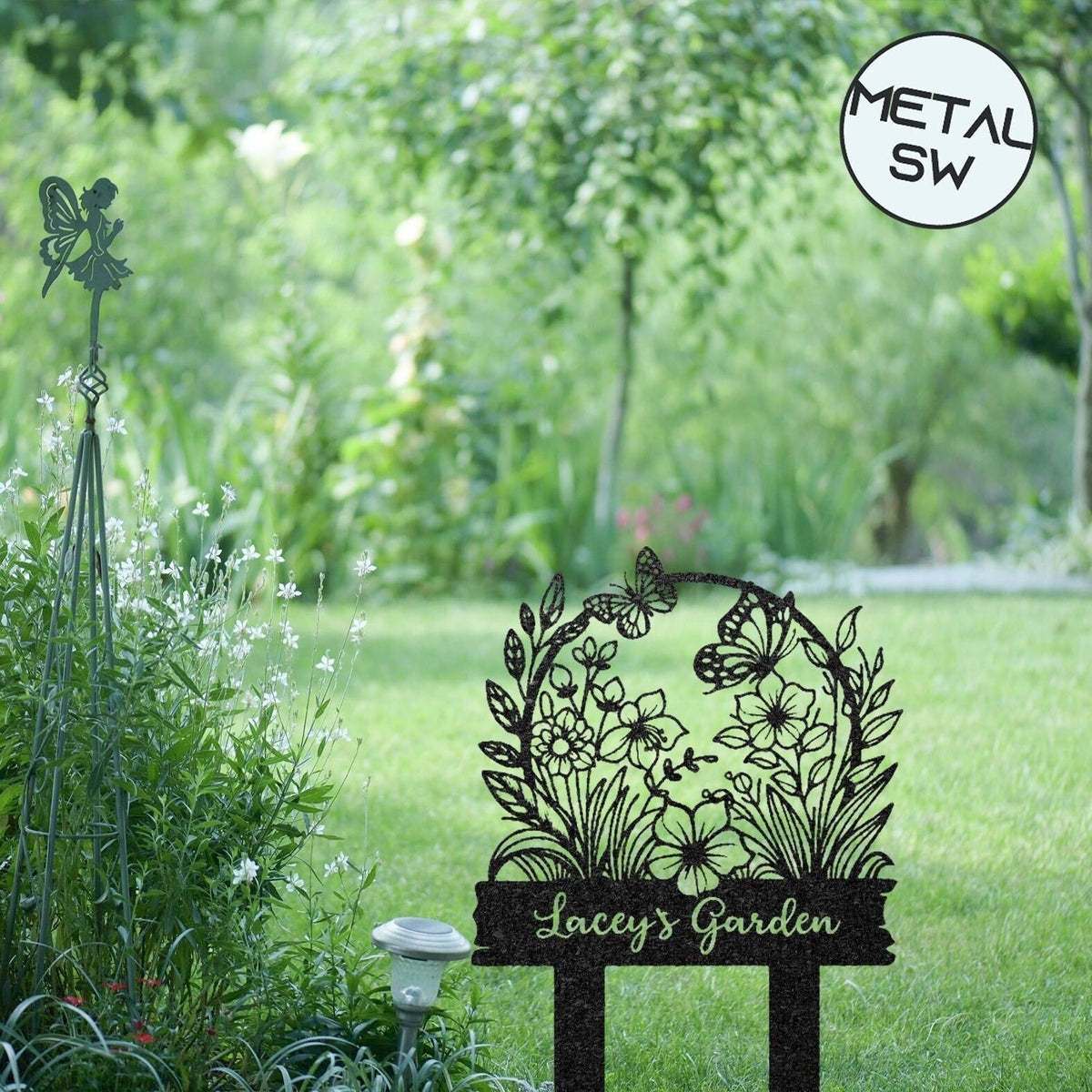 Metal Garden Sign Custom Garden Name Stakes Personalize Flower Sign With Stakes Lawn Signs Yard Sign Garden Decor Gift For Grandparent