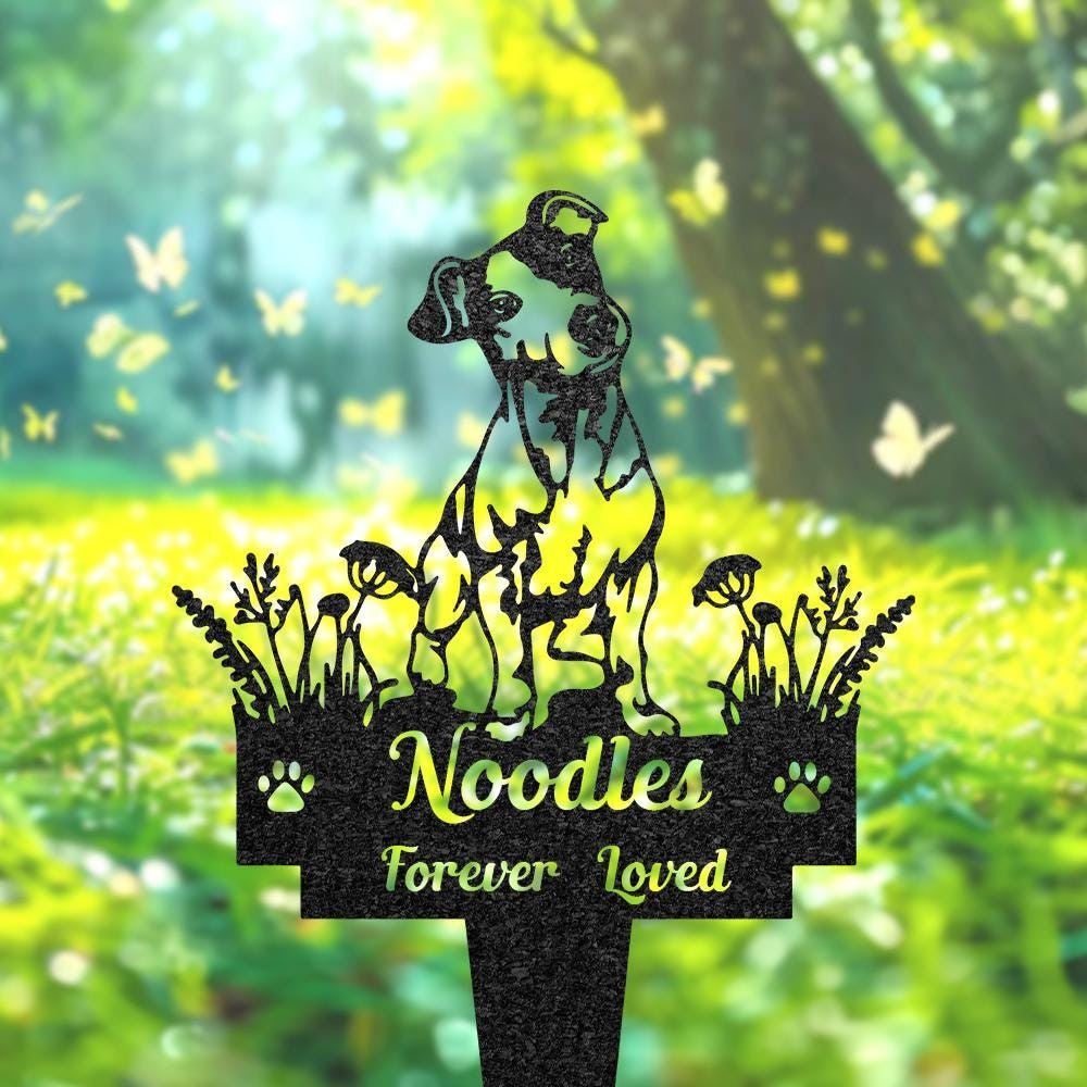 Custom Jack Russell Terrier Memorial Plaque Personalized Dog Grave Marker Remembrance Stake Pet Loss Gift Pet Burial Stake Yard Sign
