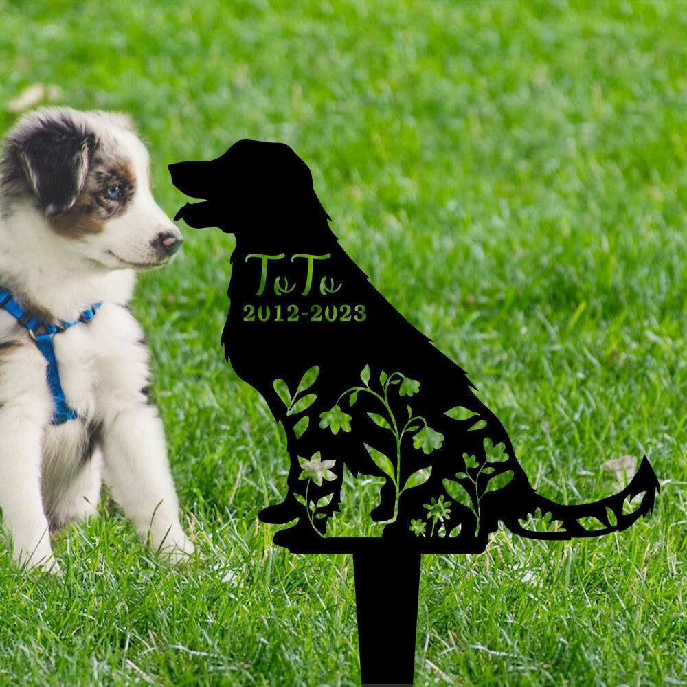 Personalized Dog Memorial Garden Stakes With Name Custom Dog Grave Marker Dog Mom Giftdog Silhouette Signlabrador Retriever Sign Outdoor