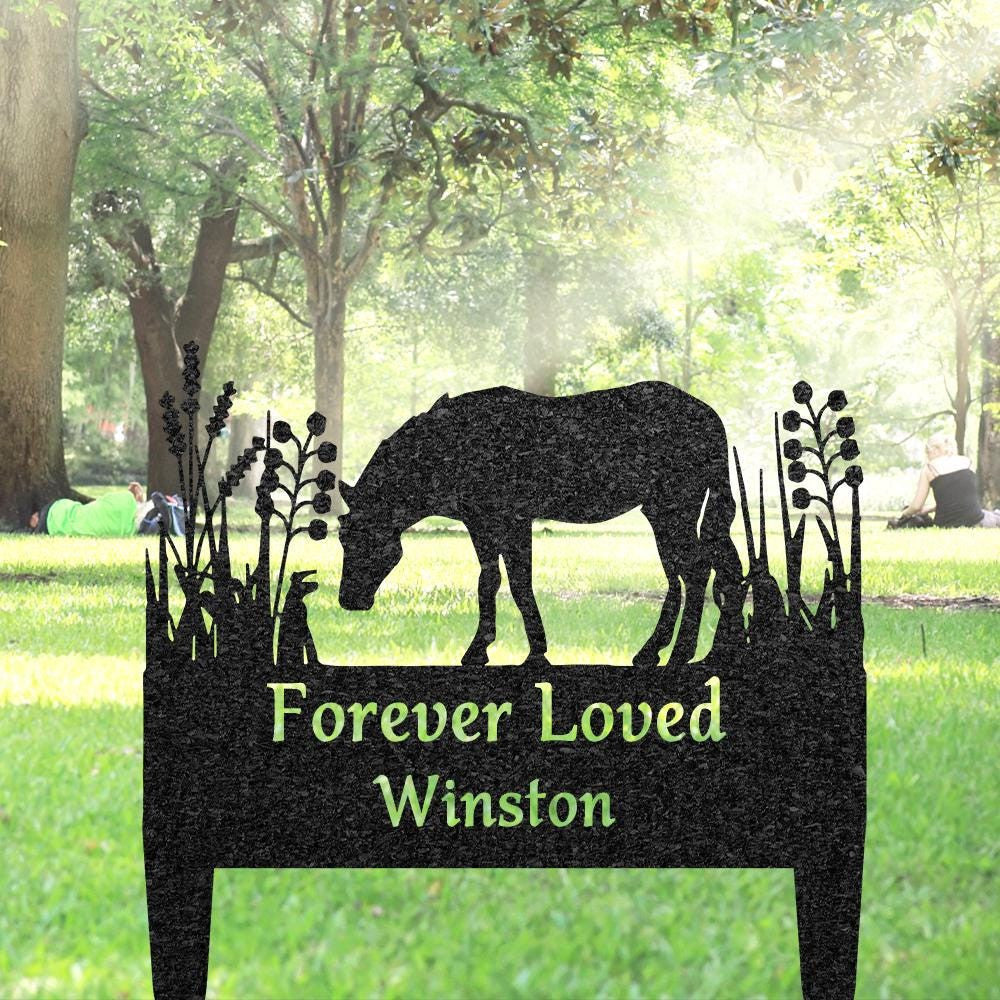 Custom Horse Memorial Grave Marker Pet Plaque Burial Stake Personalized Engraved Horse Name Keepsake Garden Sign Pet Loss Gift