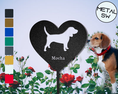 Metal Beagle Sign Beagle Dog Garden Stakes Beagle Memorial Headstone Lawn Stakes Beagle Memorial Stake Sign Personalized Beagle Dog Gift