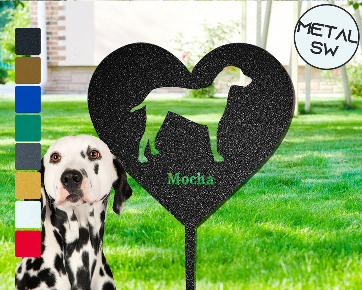 Dalmatian Memorial Plaque Dalmatian Dog Garden Stake Personalized Dog Silhouette Sign Dalmatian Grave Marker Memorial Frame
