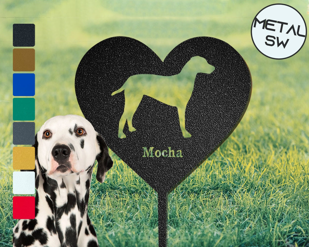 Dalmatian Memorial Plaque Dalmatian Dog Garden Stake Personalized Dog Silhouette Sign Dalmatian Grave Marker Memorial Frame