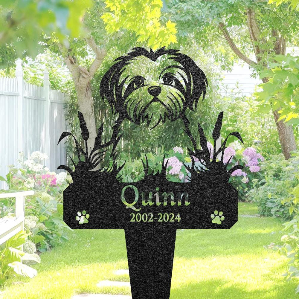 Custom Maltese Dog Memorial Grave Marker Pet Plaque Burial Stake Personalized Engraved Dog Name Keepsake Garden Sign Pet Loss Gift