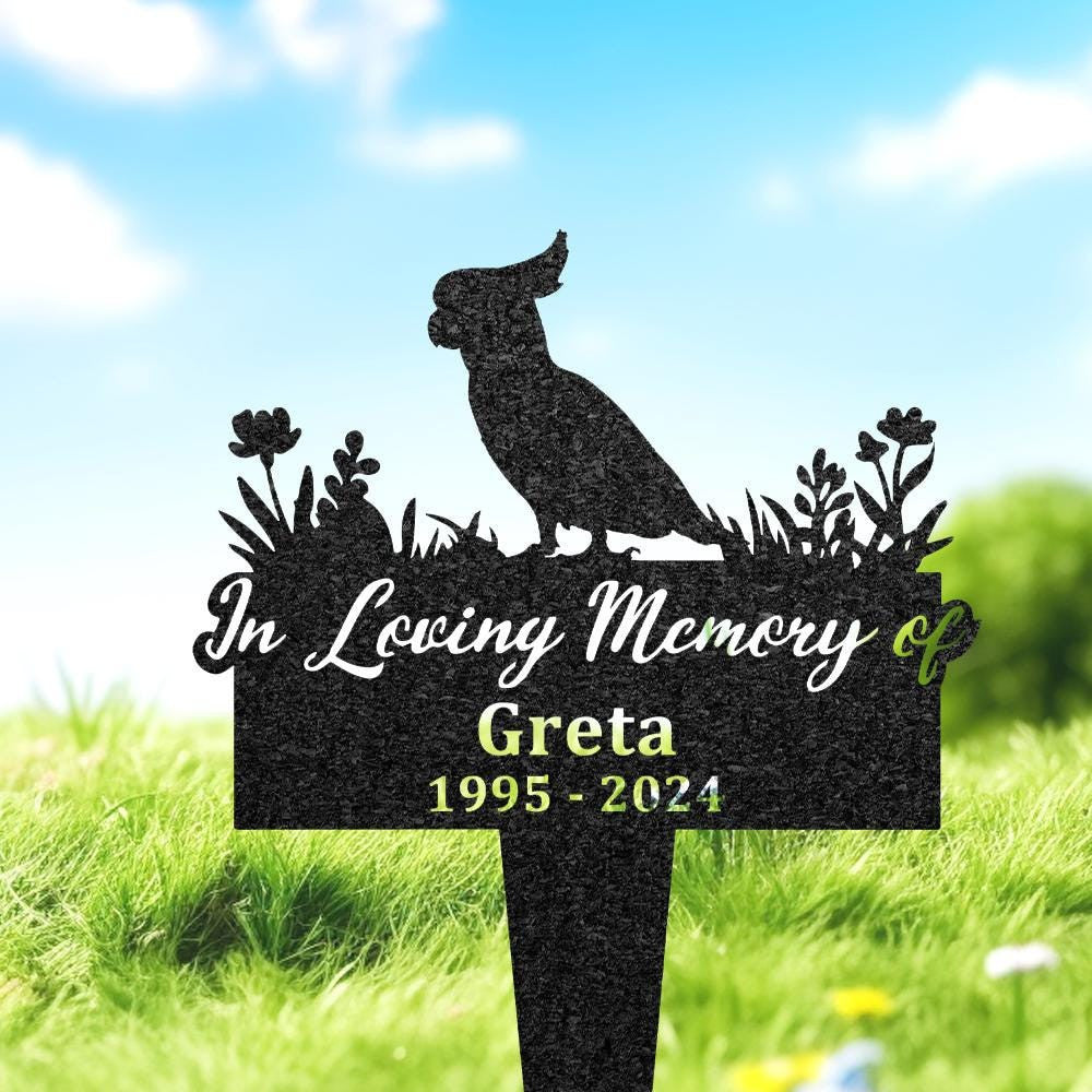 Personalized Goffins Cockatoo Memorial Plaque For Outdoor Custom Bird Metal Sign Yard Art Decor Pet Grave Marker Remembrance Sign