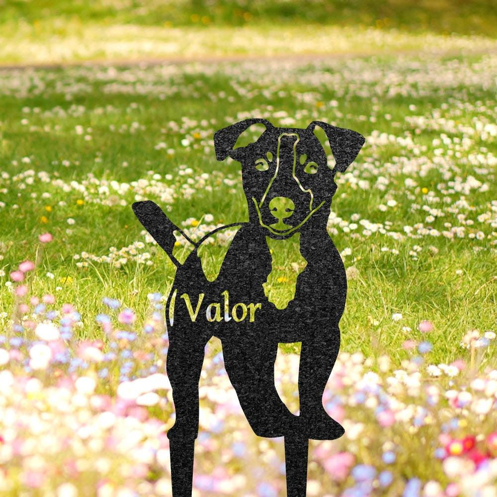 Personalized Jack Russell Terrier Memorial Stake Dog Grave Marker Custom Dog Cemetery Metal Sign Pet Garden Decor Loss Of Dog Yard Sign