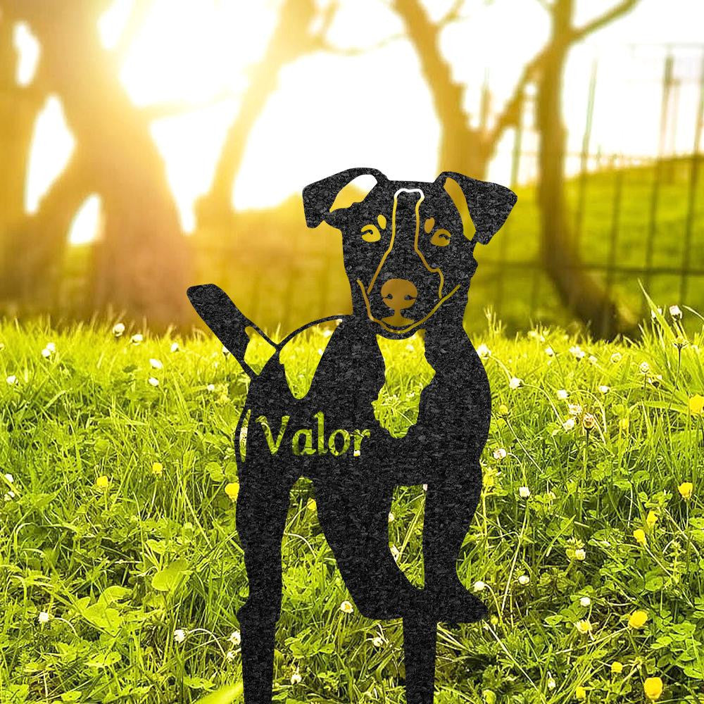 Personalized Jack Russell Terrier Memorial Stake Dog Grave Marker Custom Dog Cemetery Metal Sign Pet Garden Decor Loss Of Dog Yard Sign