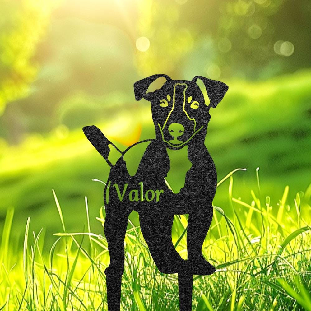Personalized Jack Russell Terrier Memorial Stake Dog Grave Marker Custom Dog Cemetery Metal Sign Pet Garden Decor Loss Of Dog Yard Sign