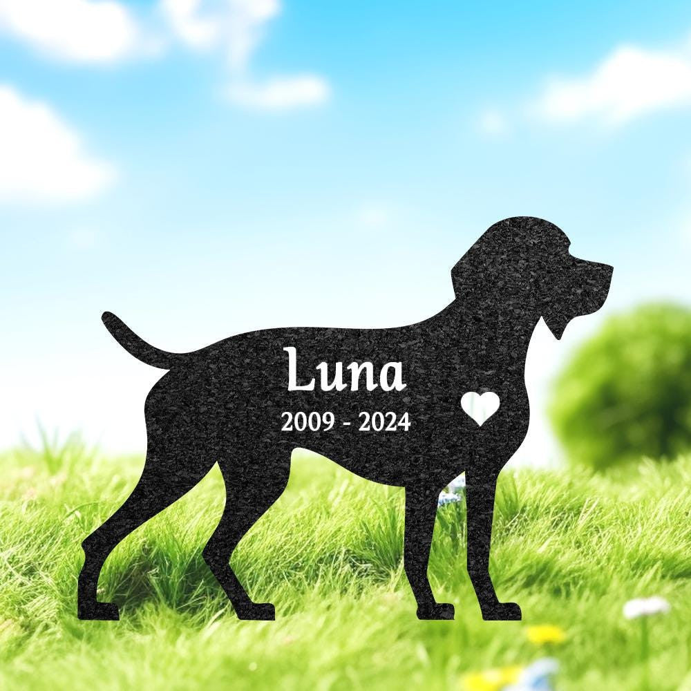 Custom Pointer Dog Memorial Grave Marker Personalized Dog Metal Sign Dog Burial Marker With Name Engraved Garden Decor Pet Loss Gift